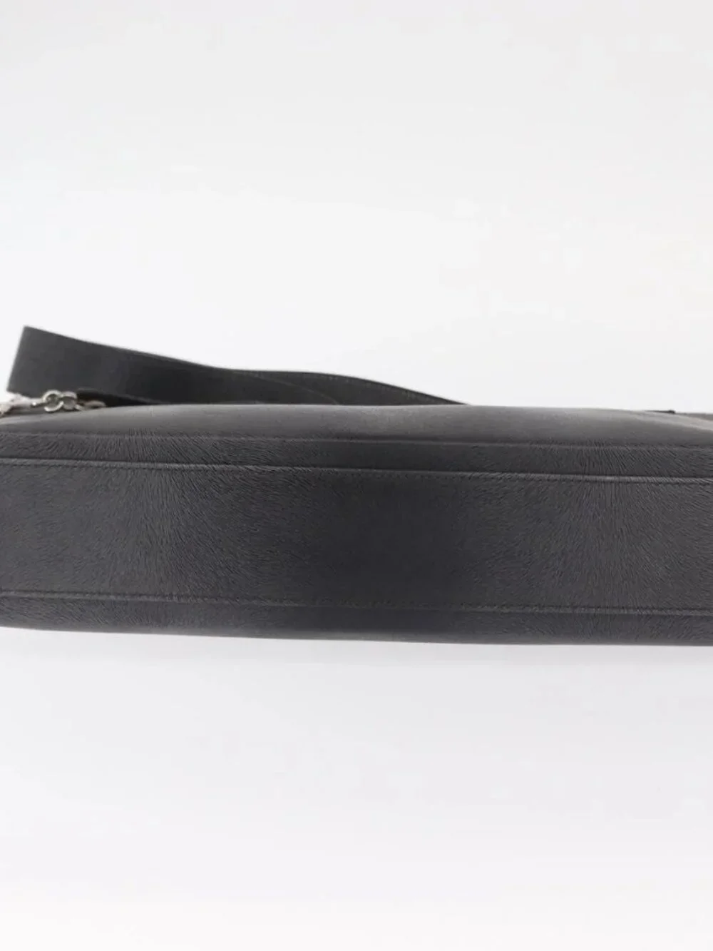 Salvatore Ferragamo Gancini Shoulder Bag Leather Gray Silver Auth hk3307